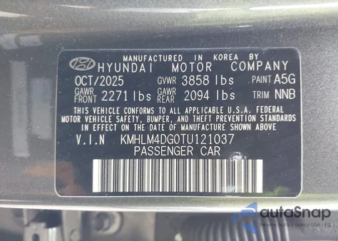 2026 Hyundai Elantra Sel Sport z USA, uszkodzony, nr VIN KMHLM4DG0TU121037